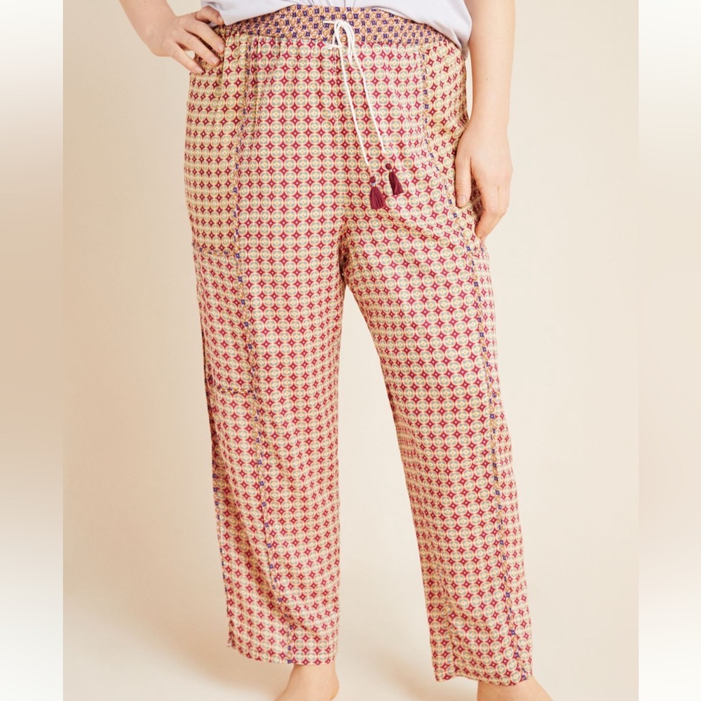 Anthropologie Jamie Sleep Pants with Tassel Tie, Size Medium